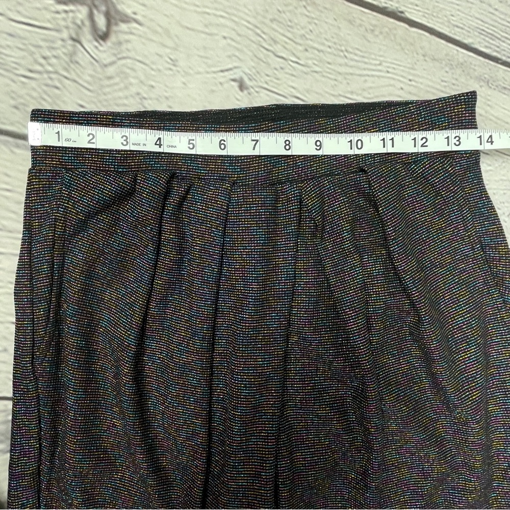 TEREZ multicolor metallic pleated high waist lightweight stretch pants, size S - Picture 11 of 13